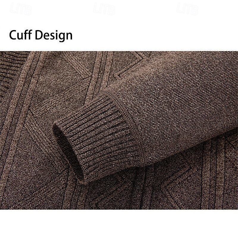 Homens Sueter Cardigan Suéter Cortado Suéter com zíper Suéter de malha Estriado Tricotar Tops regulares Tosão Tecido Colarinho Chinês Moda Clássico Férias Roupa Diária Roupa Outono Inverno Vermelho de 2025 por $24.99 –P18