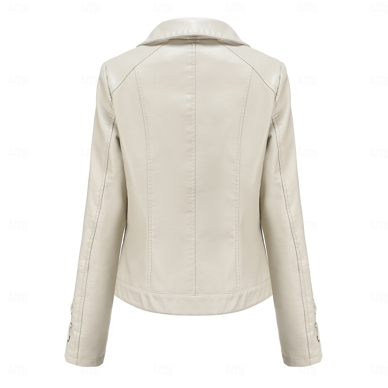 Women's Faux Leather Jacket Comfortable Full Zip Fashion Street Style Plain Outdoor Casual Daily Regular Turndown Regular Fit Long Sleeve Outerwear Black Red Green Spring Fall 2025 - $43.99 –P17