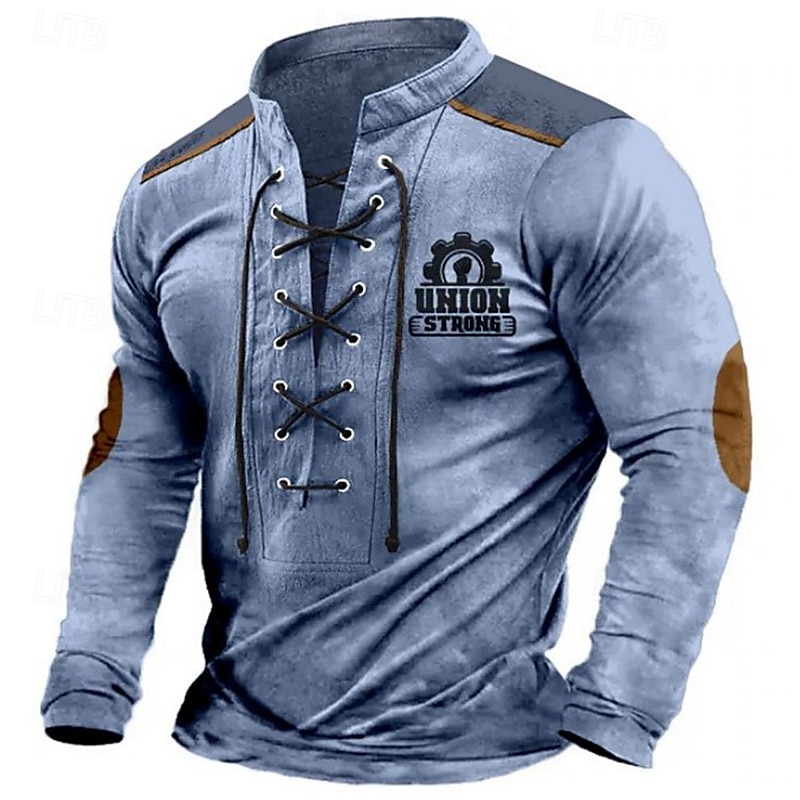 Męskie Bluza dresowa Niebieski Zielony Khaki Stójka Kolorowy blok Litera Wiązanie Sport i turystyka Codzienny Święto Poliester Moda miejska Podstawowy Codzienny Wiosna Jesień Odzież Bluzy z kapturem 2025 - $25.99 –P2