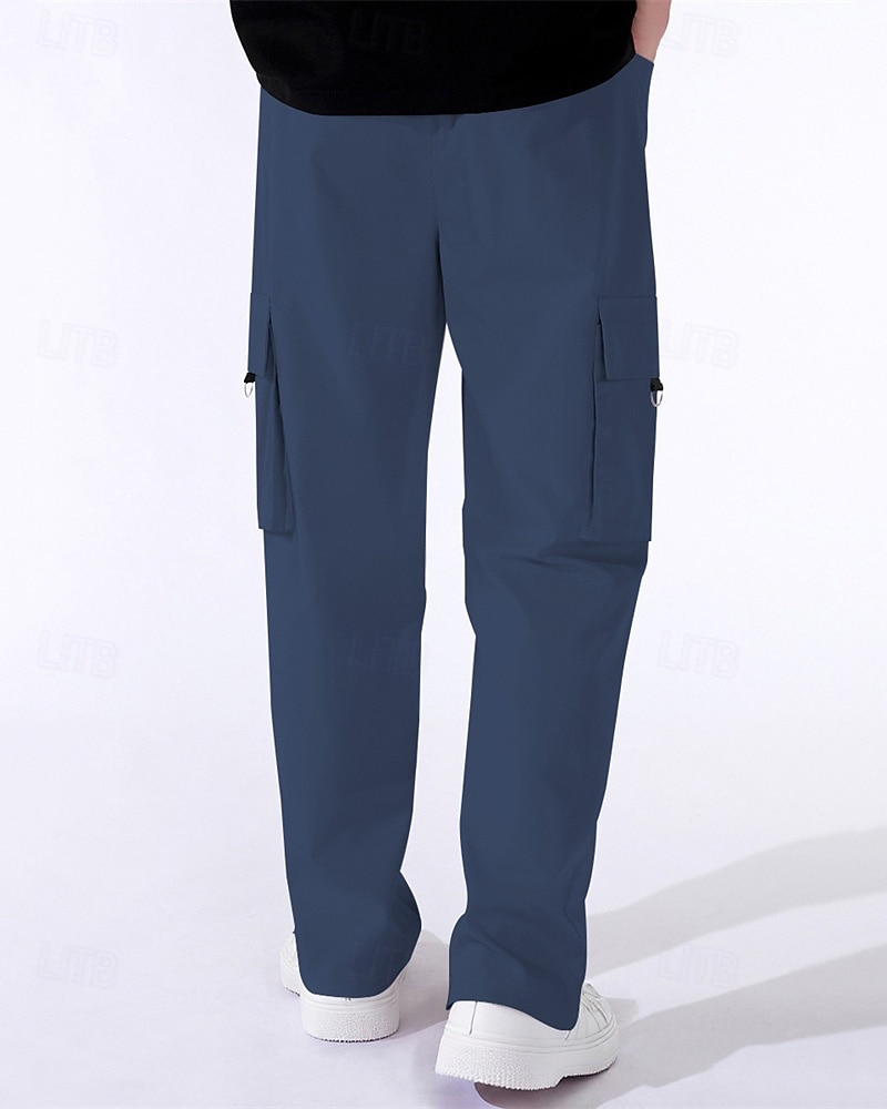 Per uomo Pantaloni Cargo Pantaloni Elastico in vita Coulisse Multi-tasche Semplice Mimetico Indossabile All'aperto Quotidiano Campeggio & Escursionismo Moda Classico Nero Verde militare del 2025 a $18.99 –P12