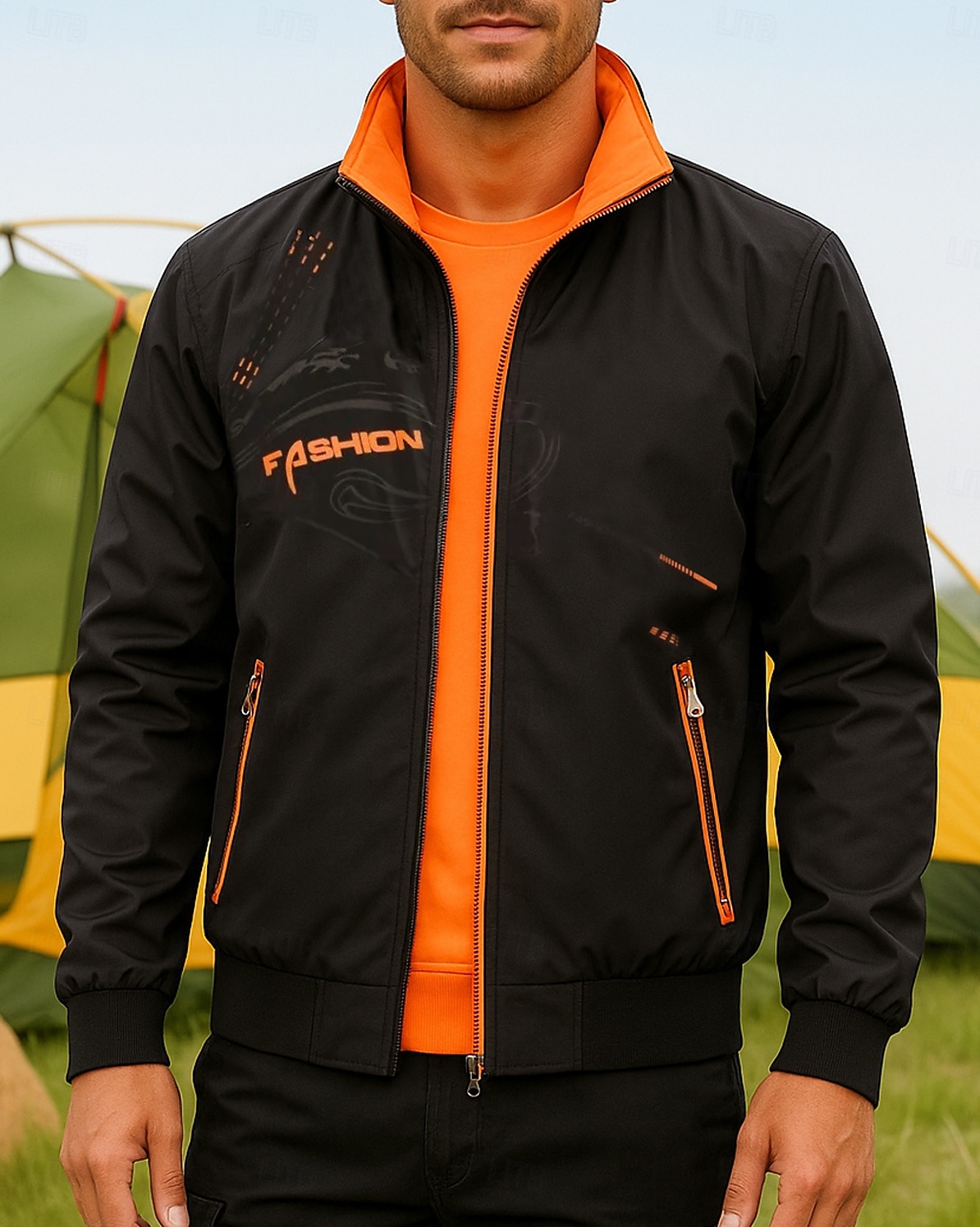 Voor heren Wandeljack Sportjas Regenjas Buiten waterdicht Sneldrogend Lichtgewicht Ademend Wandeloutfits Wandelkleding Lente Herfst Jack Tennis Golf Hardlopen Lapwerk Rood Oranje Groen 2025 - $25.99 –P4