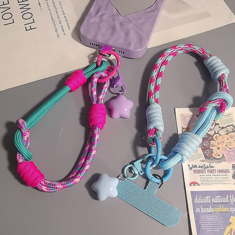 Nueva cuerda corta para colgar el teléfono móvil con estampado de muñeca, bonita cuerda tejida corta de doble uso, resistente para viajes al aire libre para hombres y mujeres. 2025 - $9.99 –P4