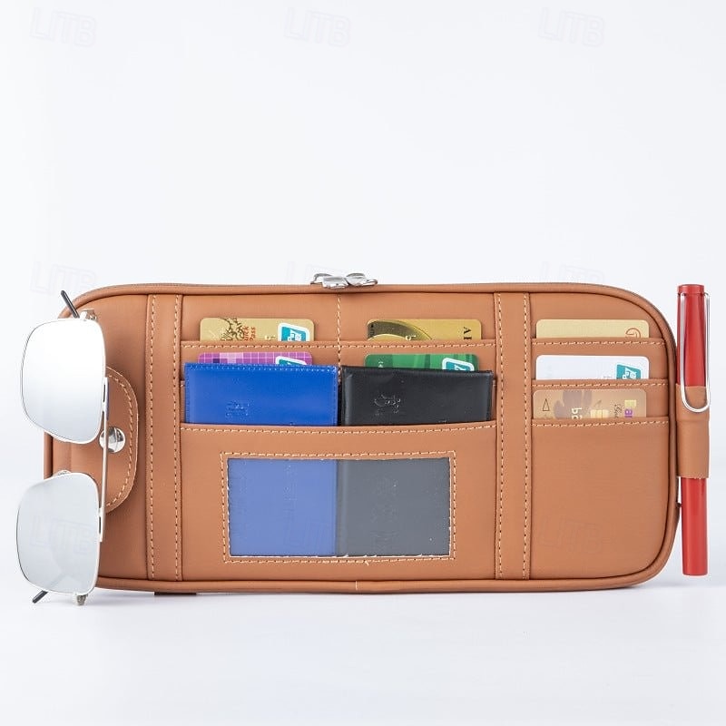Borsa portaoggetti per visiera parasole per auto, custodia multifunzionale per visiera parasole con porta carte, tasca porta documenti, passante per penna, custodia per CD per accessori interni auto del 2025 a $20.99 –P11