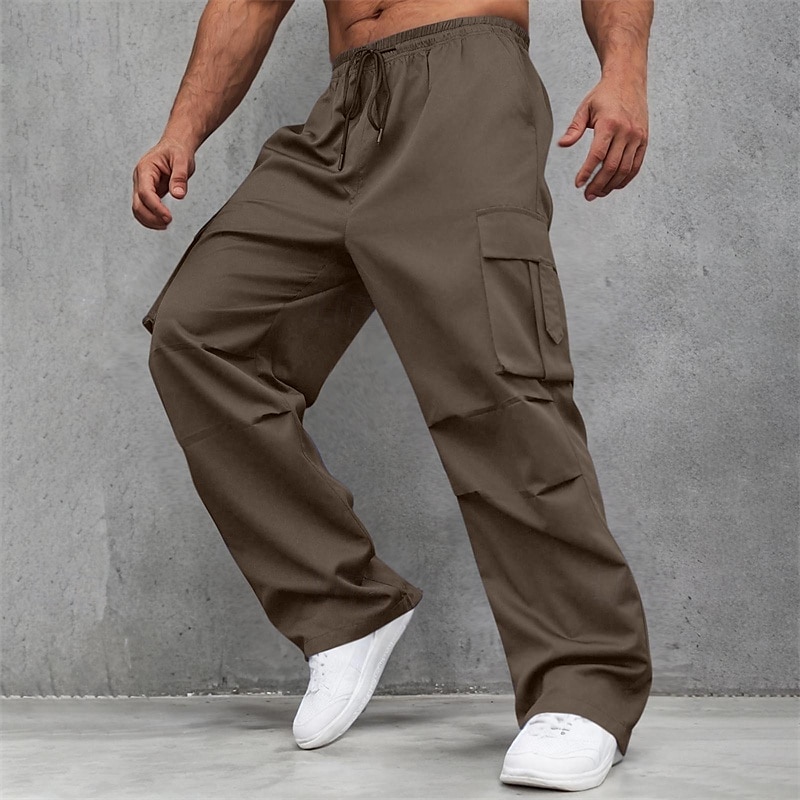 Bărbați Pantaloni Cargo Pantaloni Talie elastică Cordon Multi Buzunare Simplu Purtabil În aer liber Zilnic Camping și drumeții Modă Clasic Maro Închis Negru 2025 - $25.99 –P6