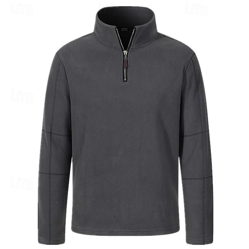 Per uomo Maglia Felpa con cappuccio in pile Felpa con zip corta Nero Marrone Verde Cachi Grigio scuro Collo Alto Semplice Zip a un quarto Sport & Outdoor Casuale Quotidiano Streetwear Cool del 2025 a $25.99 –P4