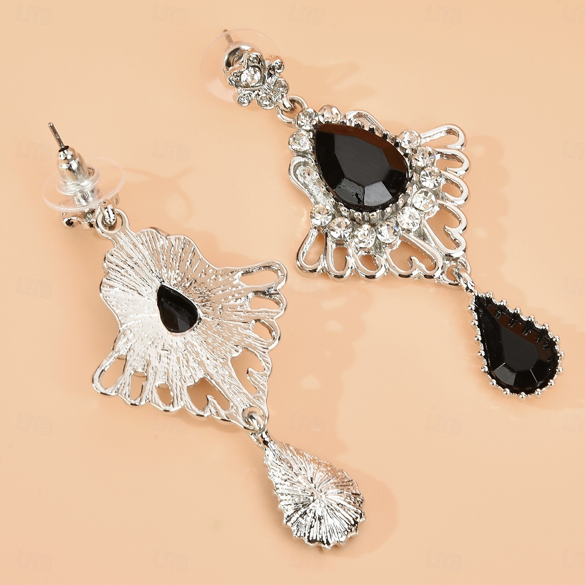 Women's 1920s Gatsby Drop Earrings - Vintage Black Crystal Dangle Earrings with Rhinestones for Roaring Twenties Themed Parties 2025 - $9.99 –P4
