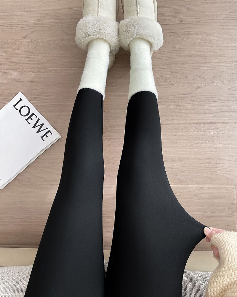 Dame Bukser Leggings Gatemote Fritid Full lengde Naturlig عادي Lomme Elastisk midje comfy Gate Ferie Helg Svart Mørk Marineblå Vinter Normal 2025 - $14.99 –P3