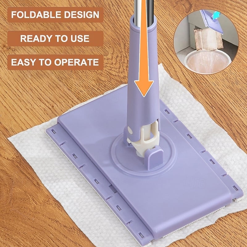 Cloth Changing Mini Mop for Home Use, Flat Lazy Mop with Clamp Design, Mini Cleaning Tool for Face Towels, Wet Wipes and Daily Household Cleaning 2025 - $9.99 –P1