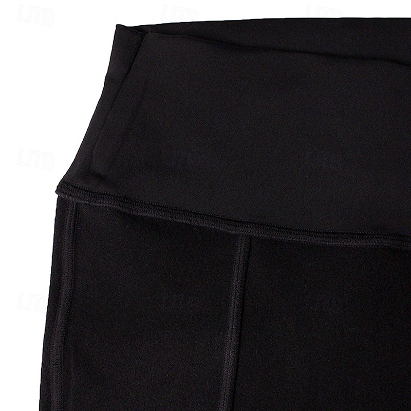 Dame Flared bukser Fleece yogaleggings Midjekontroll Høy Midje Treningsstudio Dans Treningsklær Bunner Helfarge Svart sport Sportsklær Tett passform 2026 - $17.99 –P9