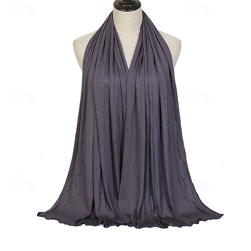 Damen Rechteckiger Schal Straße Täglich Date Gris Schwarz Weiß Schal Einfarbig 2025 - $17.49 –P5