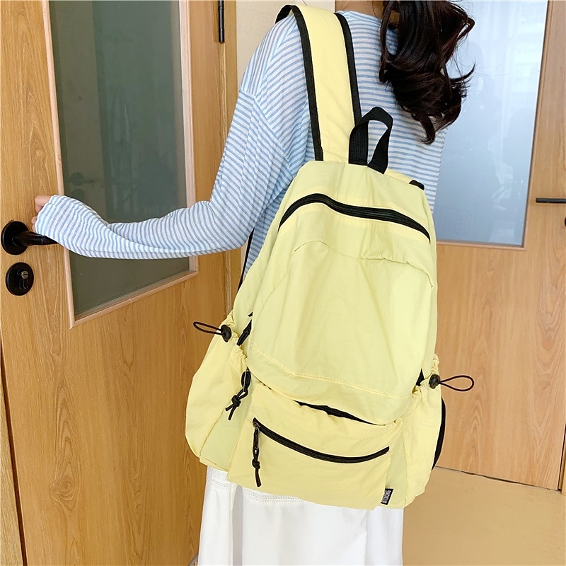 Sac à dos d'école unisexe en nylon léger – sac à dos résistant à l'eau de couleur unie pour adolescents et étudiants de 2025 ? $21.99 –P4