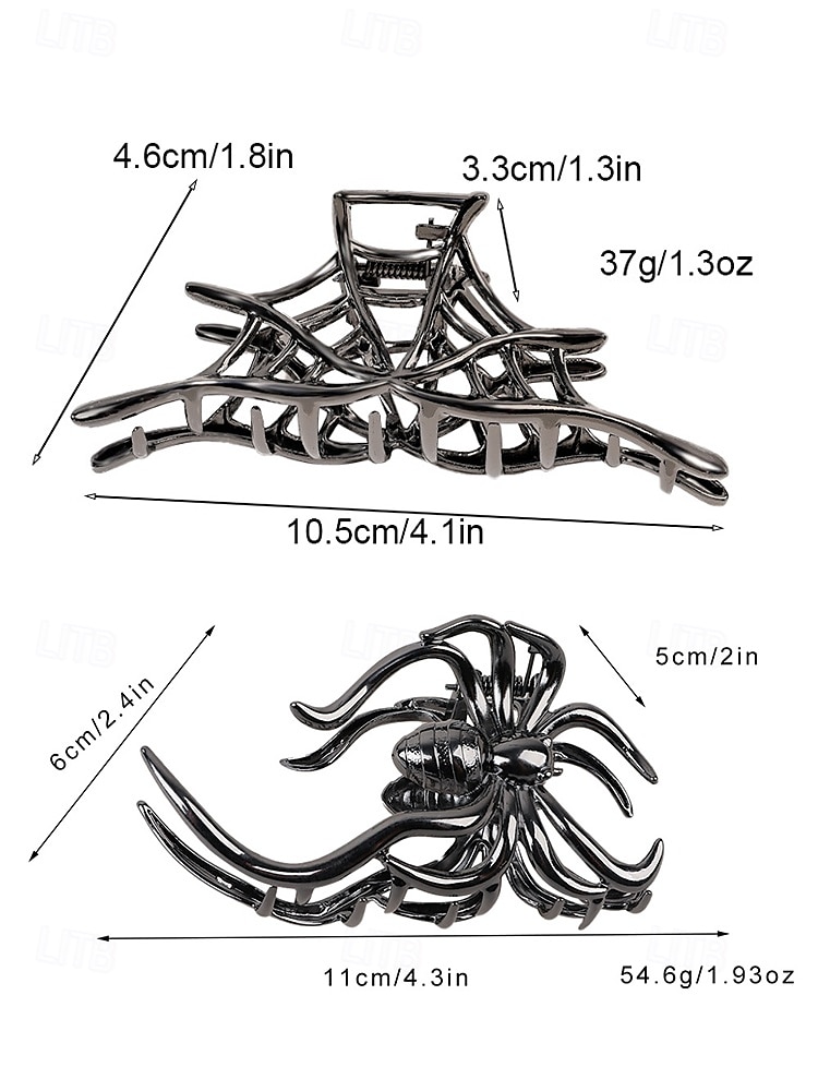 Women’s Halloween Spider Hair Claw Clip – Alloy Gothic Hair Accessory with Creepy Spider Design for Costume Parties, Cosplay and Festive Occasions 2025 - $7.99 –P14