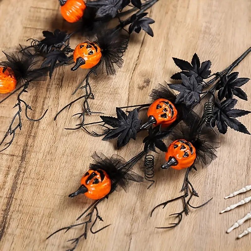 4 mazzi di fiori artificiali di zucca di Halloween, bouquet di zucca finta da 18,5 pollici in stile gotico misterioso e unico per decorazioni per la casa, decorazioni per feste a tema e decorazioni da del 2025 a $24.99 –P8