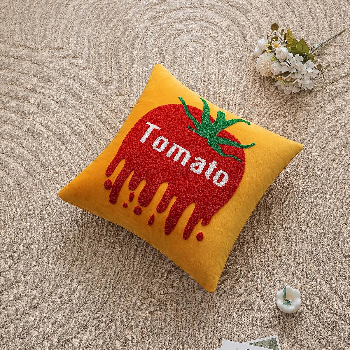 1 federa per cuscino con motivo a frutta, ricamo boho casual quadrato con cerniera tradizionale classico del 2025 a $15.99 –P3
