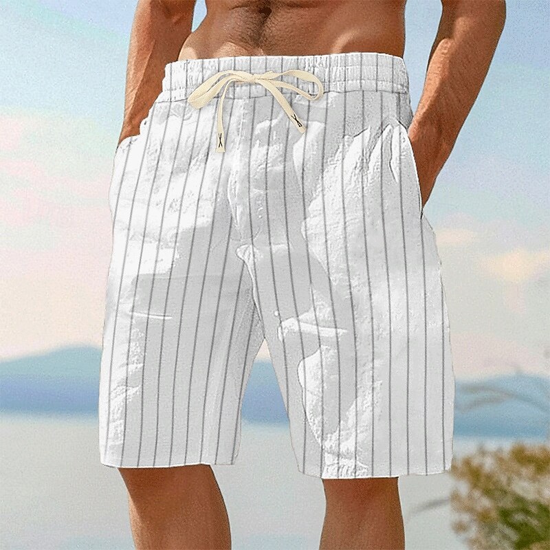Per uomo Shorts Shorts di Lino Pantaloncini Estivi Shorts da Spiaggia Elastico in vita Coulisse A righe Comodità Traspirante Lunghezza al ginocchio All'aperto Casuale Quotidiano Vacanza Moda Nero del 2025 a $18.99 –P6