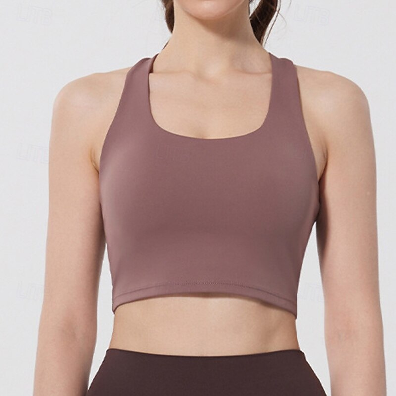 Femmes Débardeurs d'entraînement Soutien-Gorges de Sport Sous-vêtement Séchage Rapide Supports élevés Respirant Sans-Fil Rembourré Couleur Unie / Unie Sport Tenues de Sport Noir Jaune Salle de sport de 2025 ? $22.99 –P14