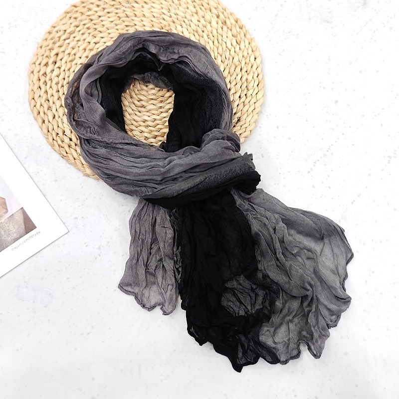 Foulard Rectangulaire Femmes Rue Quotidien Date Noir Jaune Bleu Écharpe Bloc de Couleur de 2025 ? $17.99 –P8