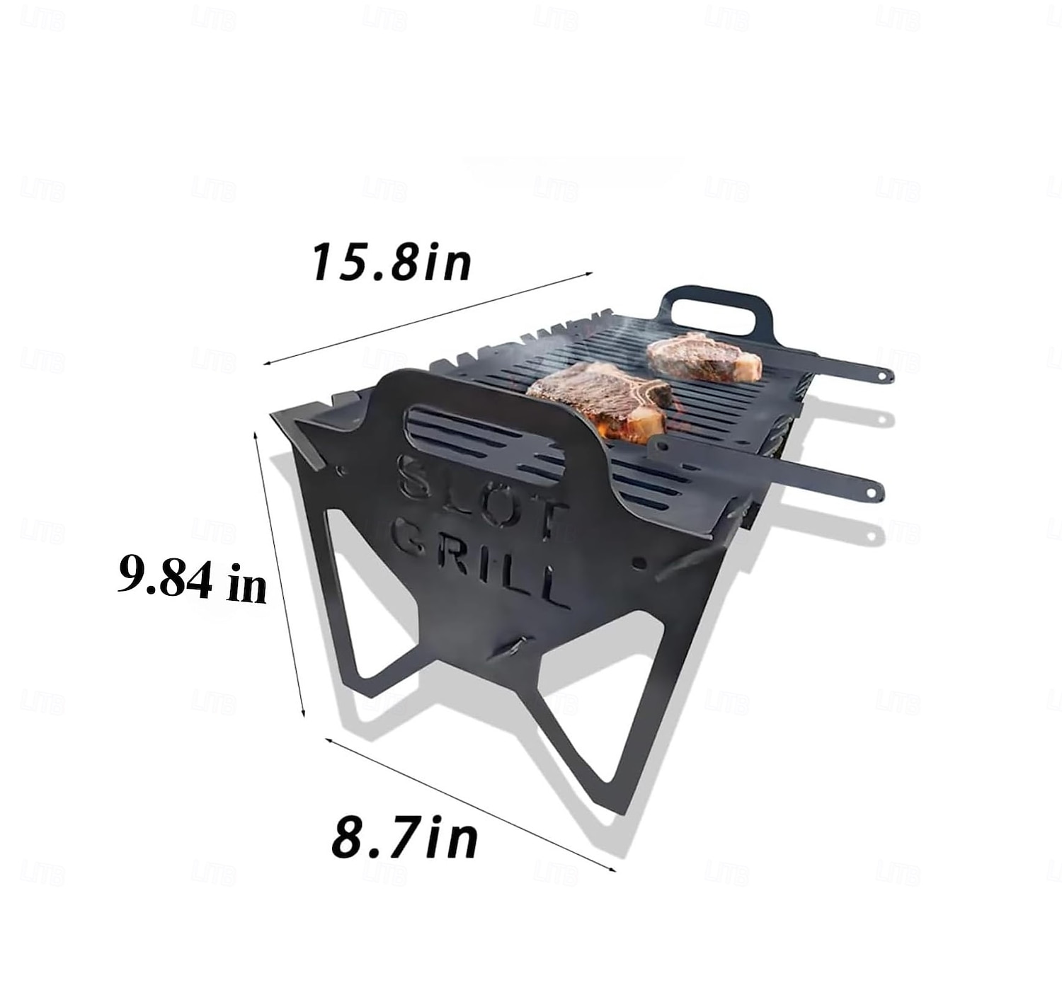 Kokoontaitettava grilli helppoa säilytystä varten Teräksinen helposti kannettava rakogrilli Kokoontaitettavat grillit sopivat täydellisesti retkeilyyn, matkustamiseen ja ulkogrilliin 2026 - $41.99 –P12
