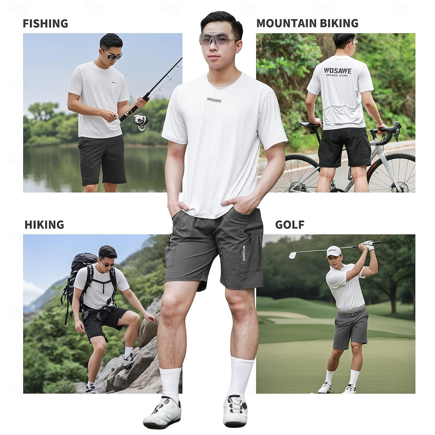 wosawe zomer racefiets speed mountain shorts multifunctionele fietsbroek met zakken ademend snel drogend fietsshirt bd129 2025 - $46.99 –P18