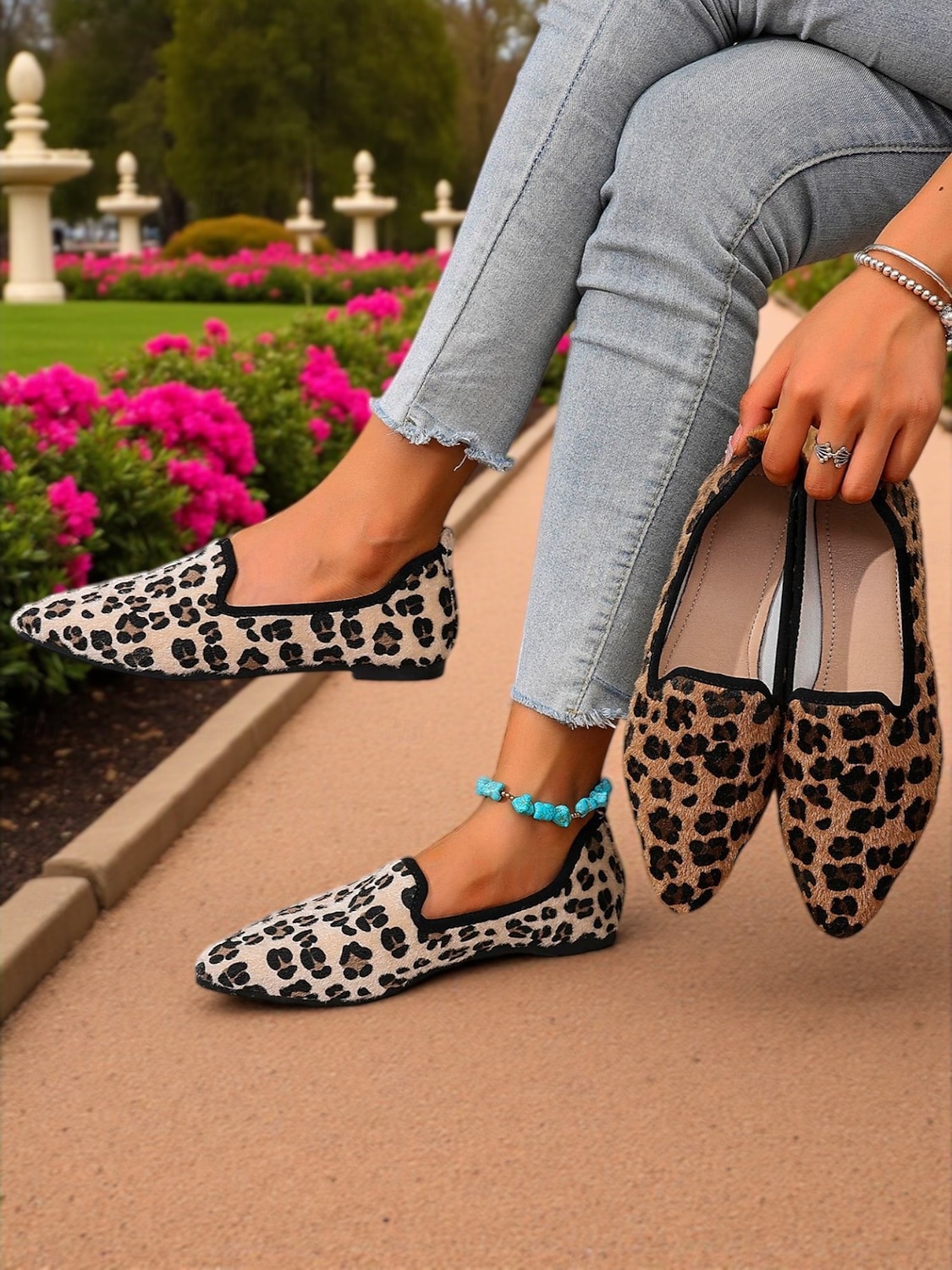 Mocassini da donna con stampa leopardata - scarpe basse casual slip-on con stampa animalier, comode scarpe da passeggio con punta affilata per l'uso quotidiano, passeggiate all'aperto e viaggi del 2025 a $24.99 –P1