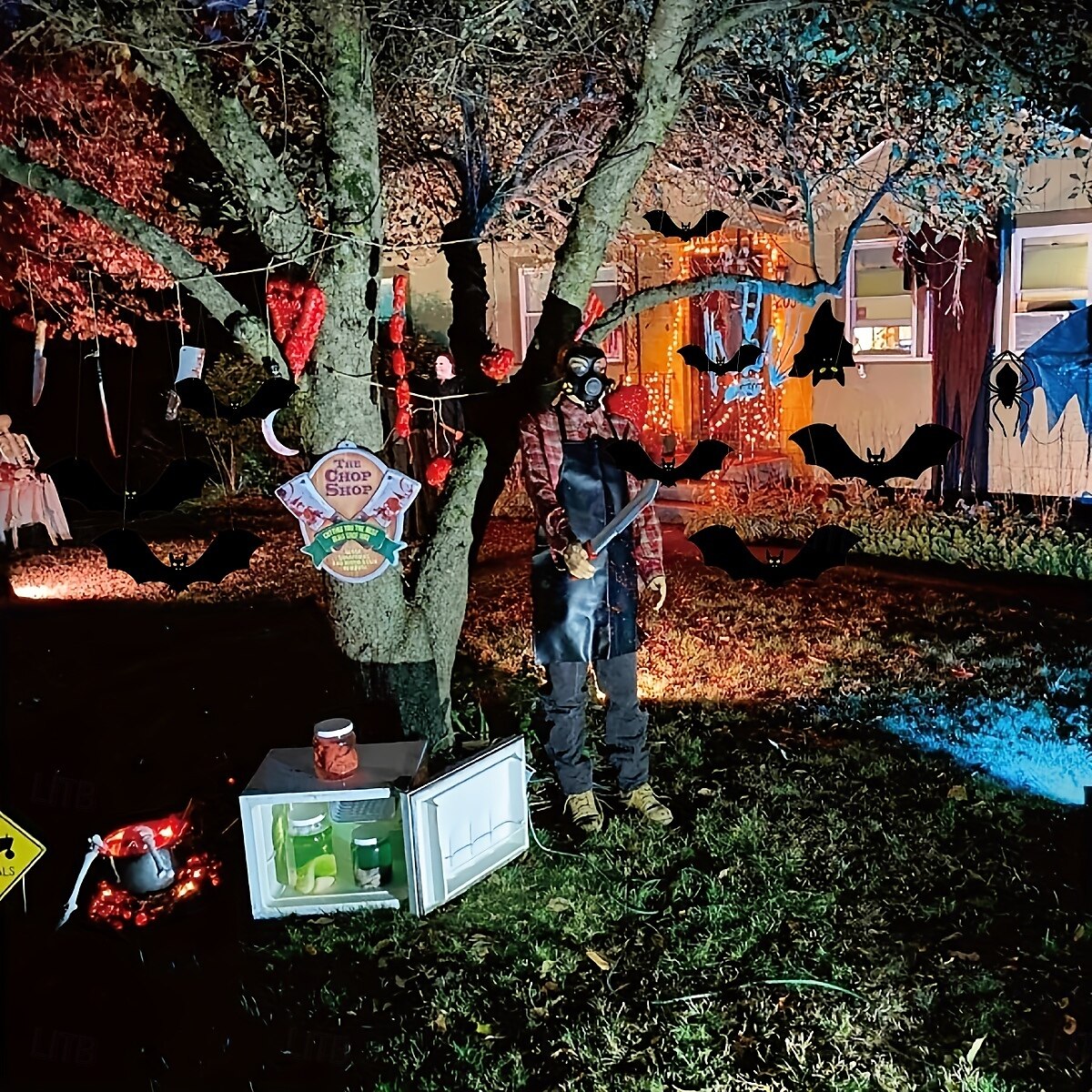 Ensemble de décorations d'Halloween 7 pièces - Chauves-souris effrayantes &Araignées géantes aux yeux brillants : parfaites pour une fête ou un jardin ! Cadeau de Noël, d'Halloween ou de Thanksgiving. de 2025 ? $36.99 –P3
