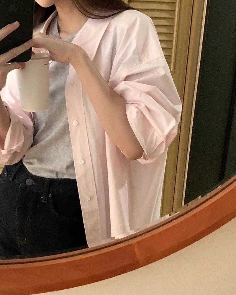 Damen Hemd Einfach Täglich Stilvoll Basic Langarm Hemdkragen Normale Oberteile Arbeit Täglich Ferien Knöpfe Rosa Frühling Herbst 2025 - $16.99 –P2