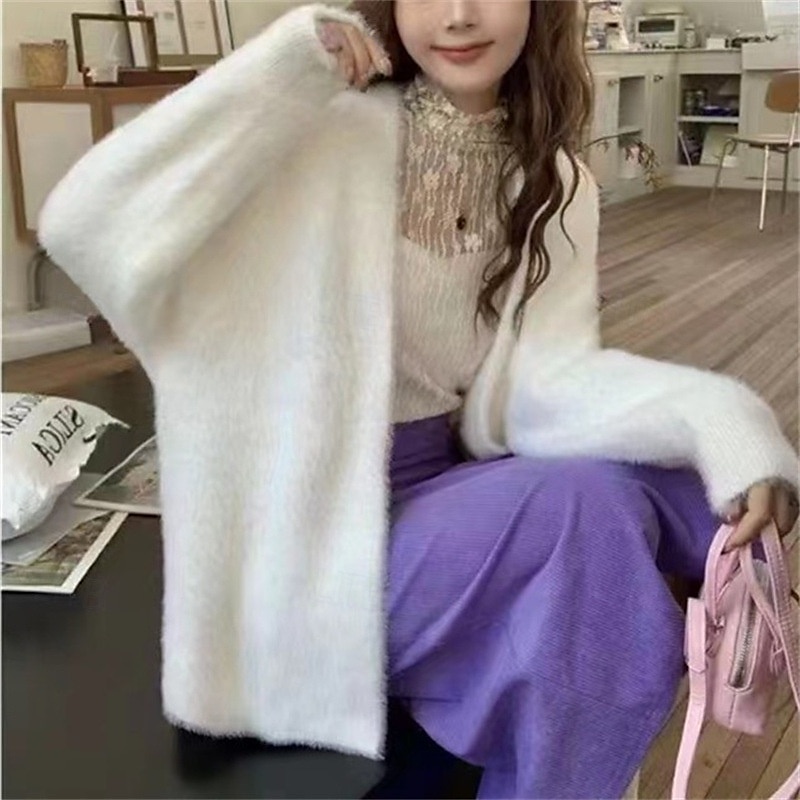 Femmes Pull Cardigan Mode Streetwear Quotidien Couleur Unie Côtelé Ouvert devant Tricoté manche longue Hauts Longs Tricoter Fête Sortir Week-end Blanche Rose Claire Automne Hiver de 2025 ? $34.99 –P3