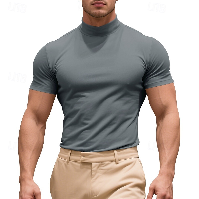 Męskie Podkoszulek Koszula z golfem Krótki rękaw Golf Lato Wiosna Na każdy sezon Równina Moda Klasyczny Codzienny Podstawowy Urlop Ulica Codzienny Czarny Biały Khaki Top Tee dla mężczyzn 2026 - $14.99 –P11