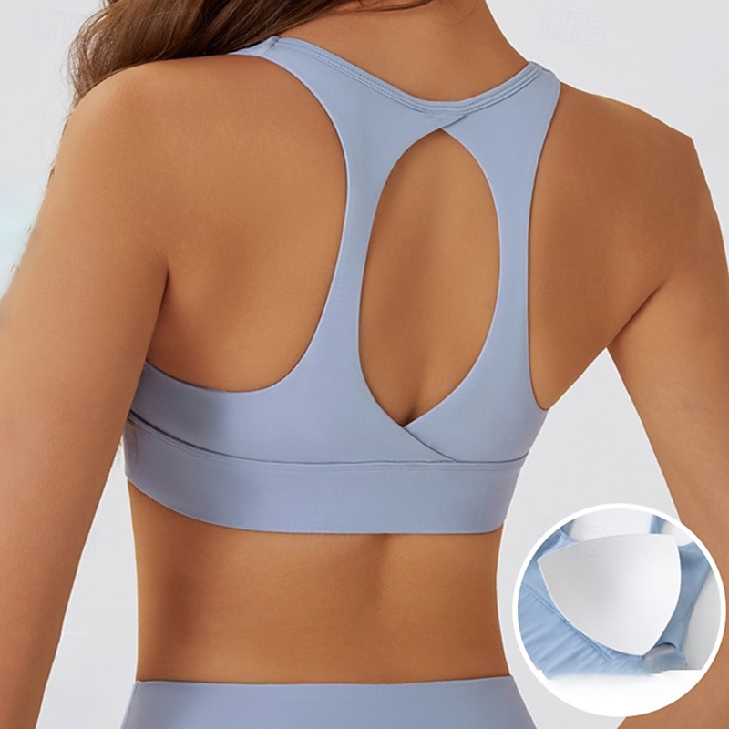 Damskie Koszulki treningowe Stanik sportowy Bielizna Střední podpora Oddychający Bezprzewodowy Wyściełany Jednolity/zwykły kolor Sport Odzież sportowa Czarny Niebieski Siłownia Zdatność Joga 2026 - $20.99 –P1