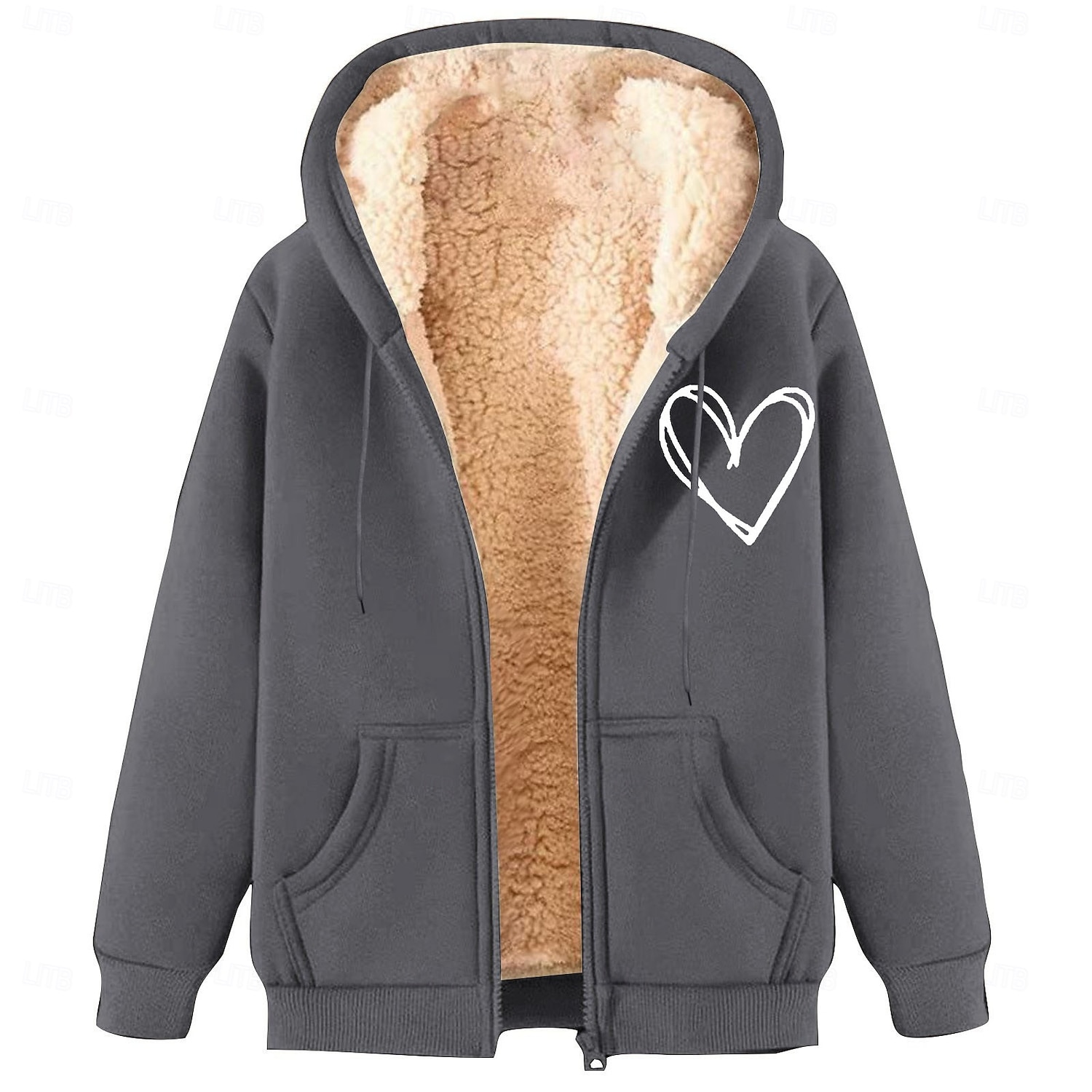 Homens Full Zip Hoodie Moletom com zíper Casaco de lã Moletom de lã Adamascado Preto Vinho Vermelho Azul Com Capuz Coração Tecido Estampas Abstratas Zíper Bolsos Desportos e Ar livre Casual Diário de 2025 por $17.49 –P6