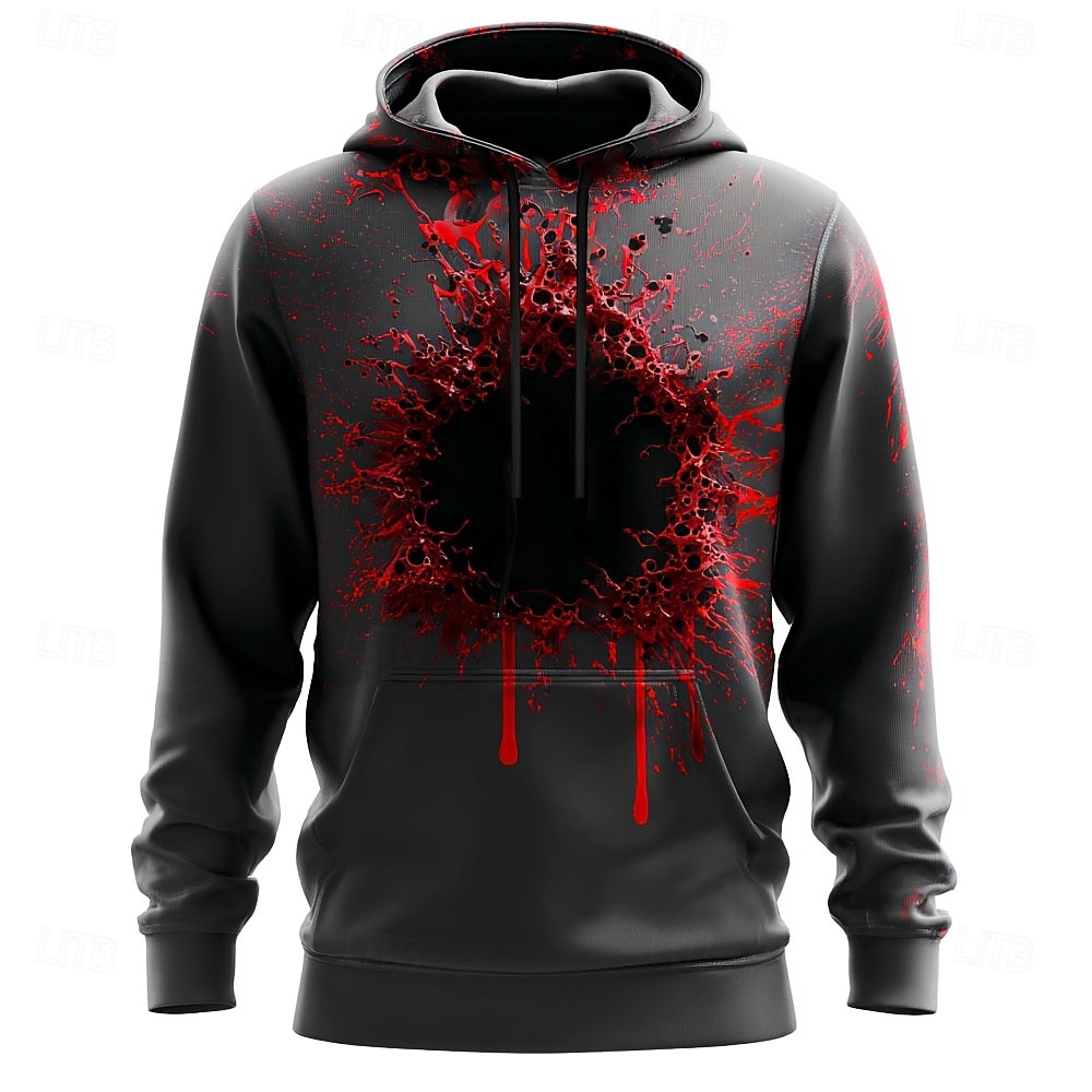 Halloween Per uomo 3D Bocca Felpe con cappuccio Felpa Felpa con cappuccio Felpa con cappuccio Girocollo Punk Stampa 3D Club Abbigliamento casual alla moda Rosso Rosso scuro Stampa 3D Coulisse Autunno del 2025 a $26.99 –P1
