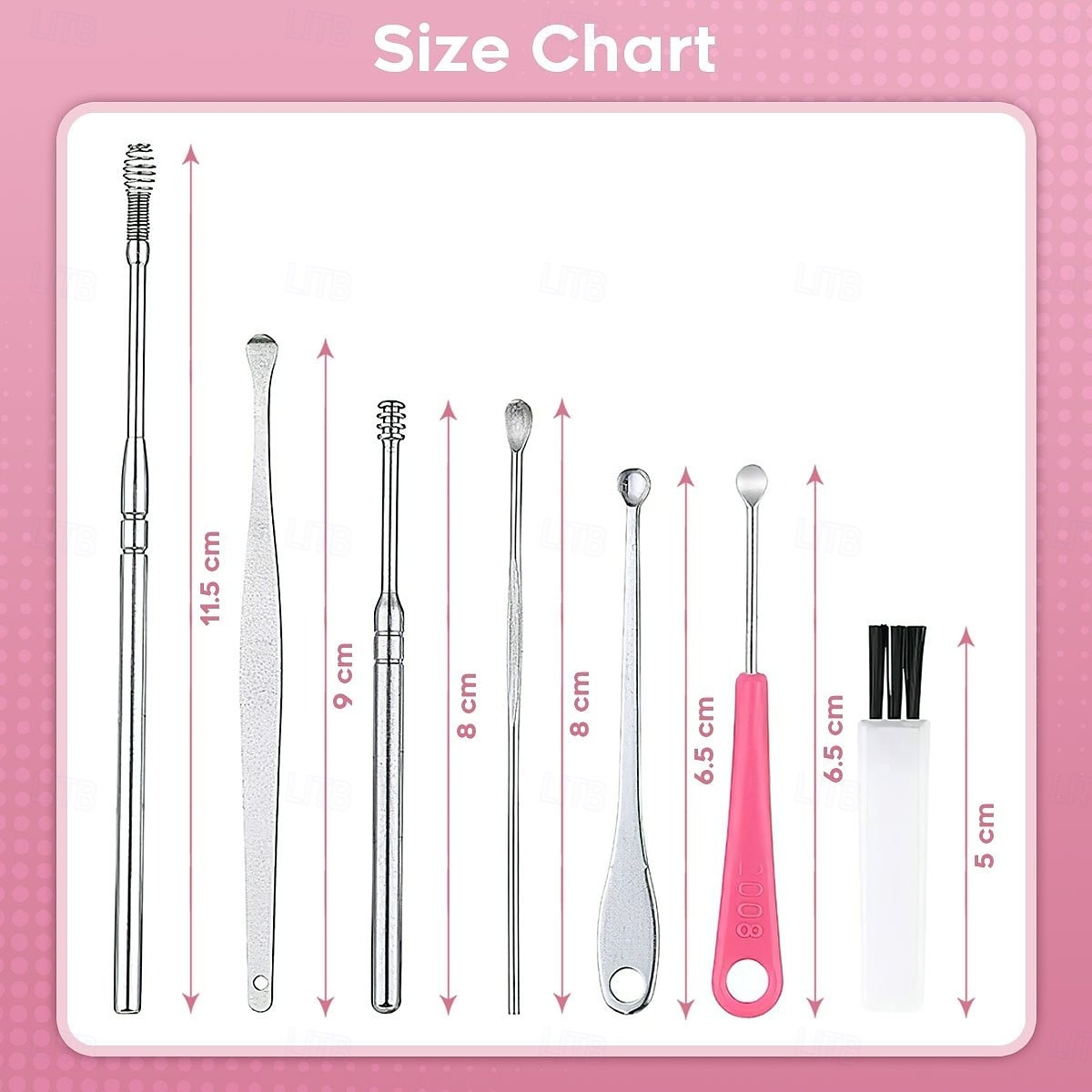 Sada sběračů ušního mazu z nerezové oceli, sada nástrojů pro odstraňování ušního mazu pro čištění uší, masáž a odstraňování ušního mazu, bezpečné a odolné příslušenství pro osobní hygienu 2026 - $9.99 –P10