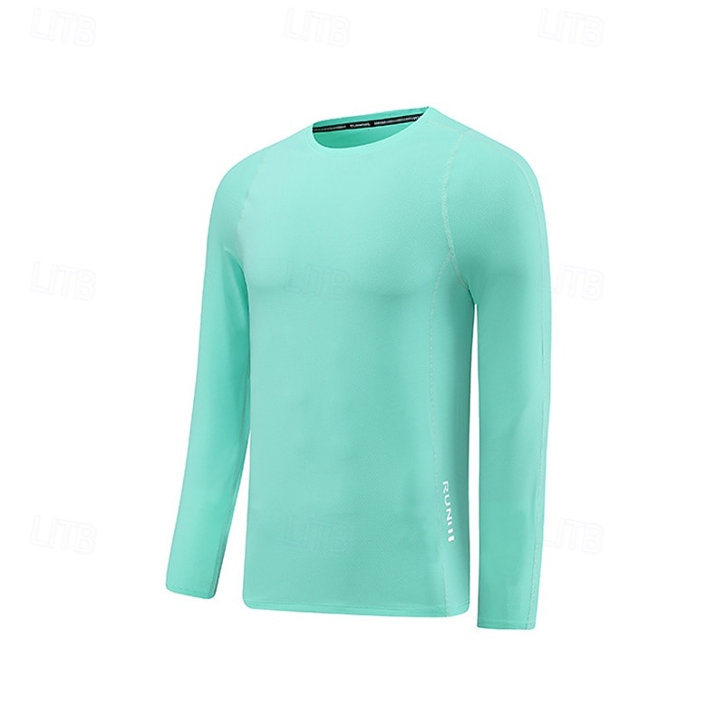 Miesten Performance paita Urheilullinen t-paita Pitkähihainen Tiukka pyöreä kaula-aukko Topit Ulko- Nopea kuivuminen Hikeä siirtävä Hajua estävä Hengittävä Kevät Syksy Nylon Musta Vaalean vihre 2026 - $25.99 –P5