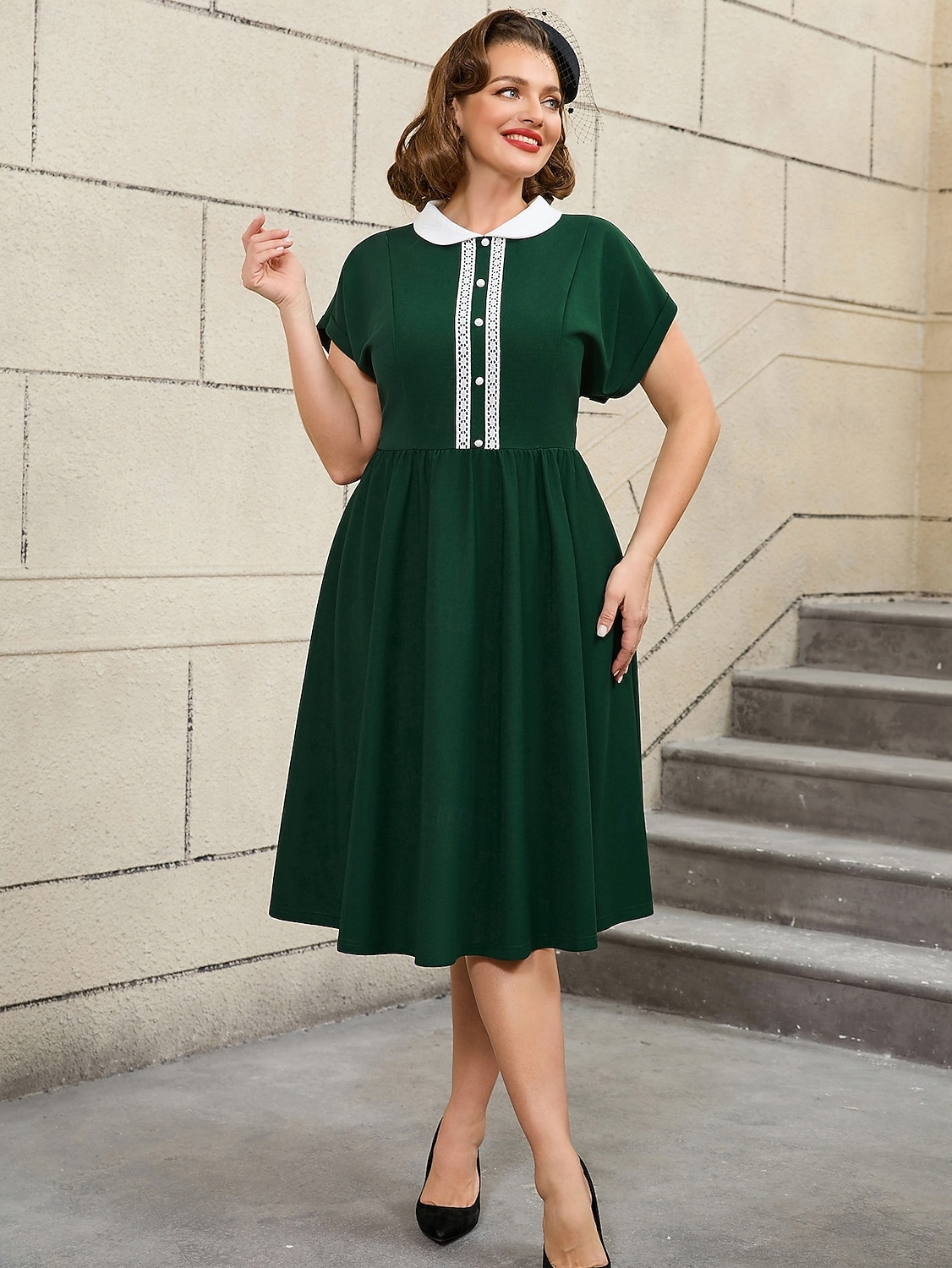 Retró 1950-es Rockabilly Déli Flare ruha Extra méret A-vonalú Jelmez Női Vakáció Hazaérkezés Buli és este Felnőttek Ruha Tavaszi nyár 2025 - $44.99 –P4