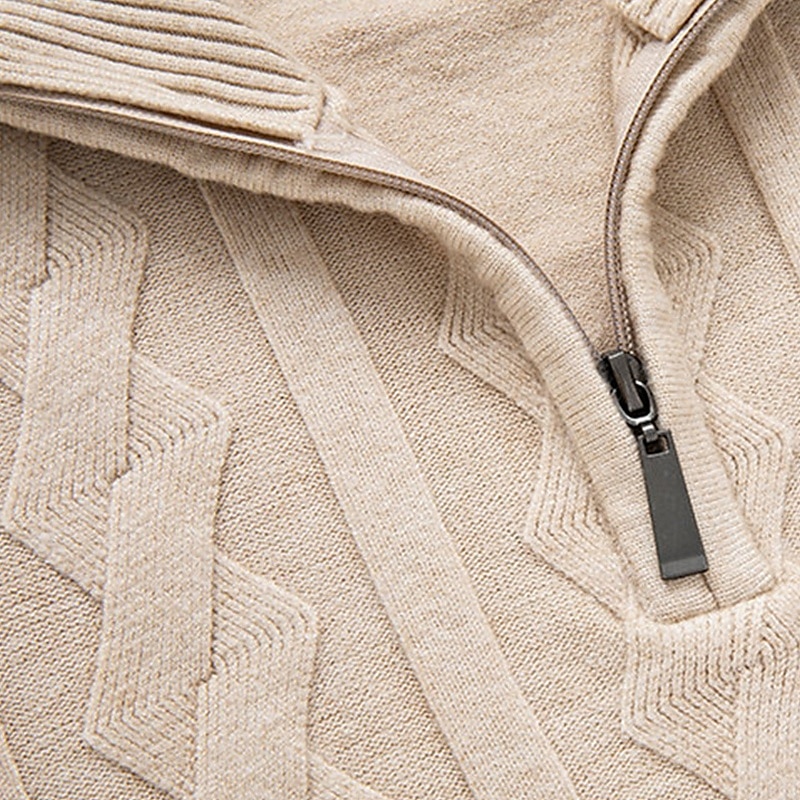 Herren Pullover Pullover mit Viertelreißverschluss Strickpullover Zopfmuster Stricken Normale Oberteile Gestrickt Einfach Viertelreißverschluss Mode Lässig Urlaub Alltagskleidung Bekleidung Herbst 2025 - $22.99 –P6