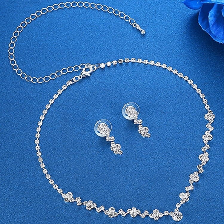 Bridal Jewelry Sets 1 set Imitation Diamond Alloy 1 Necklace Earrings Women's Artistic Trendy Jewelry Set For Wedding Holiday Festival 2026 - E£961.99 –P2
