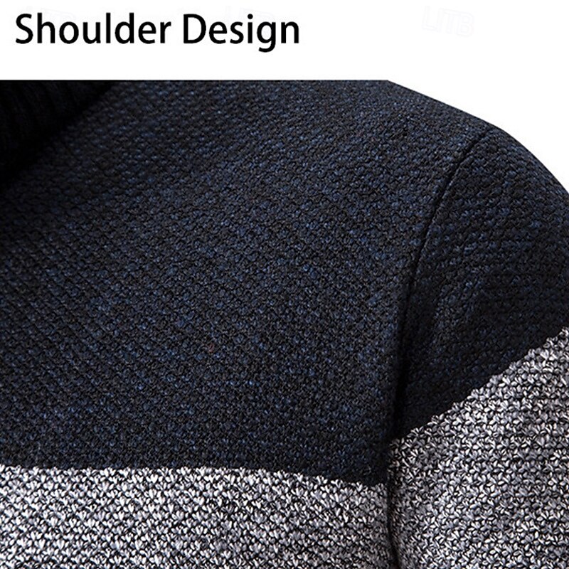 Herren Strickjacke Kurzer Pullover Reißverschluss-Pullover Strickpullover Gerippt Stricken Normale Oberteile Patchwork Fleece Farbblock Stehkragen Mode Klassisch Urlaub Alltagskleidung Bekleidung 2025 - $24.99 –P13