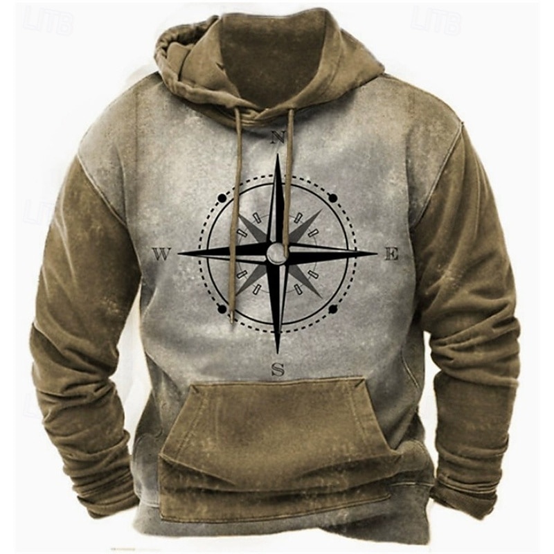 Herren Kapuzensweatshirt Braun Braun 2 Mit Kapuze Druck Tasche Sport & Outdoor Täglich Ferien Polyester Vintage Streetwear Basic Frühling Herbst Bekleidung Kapuzenpullover Sweatshirts 2025 - $16.99 –P2
