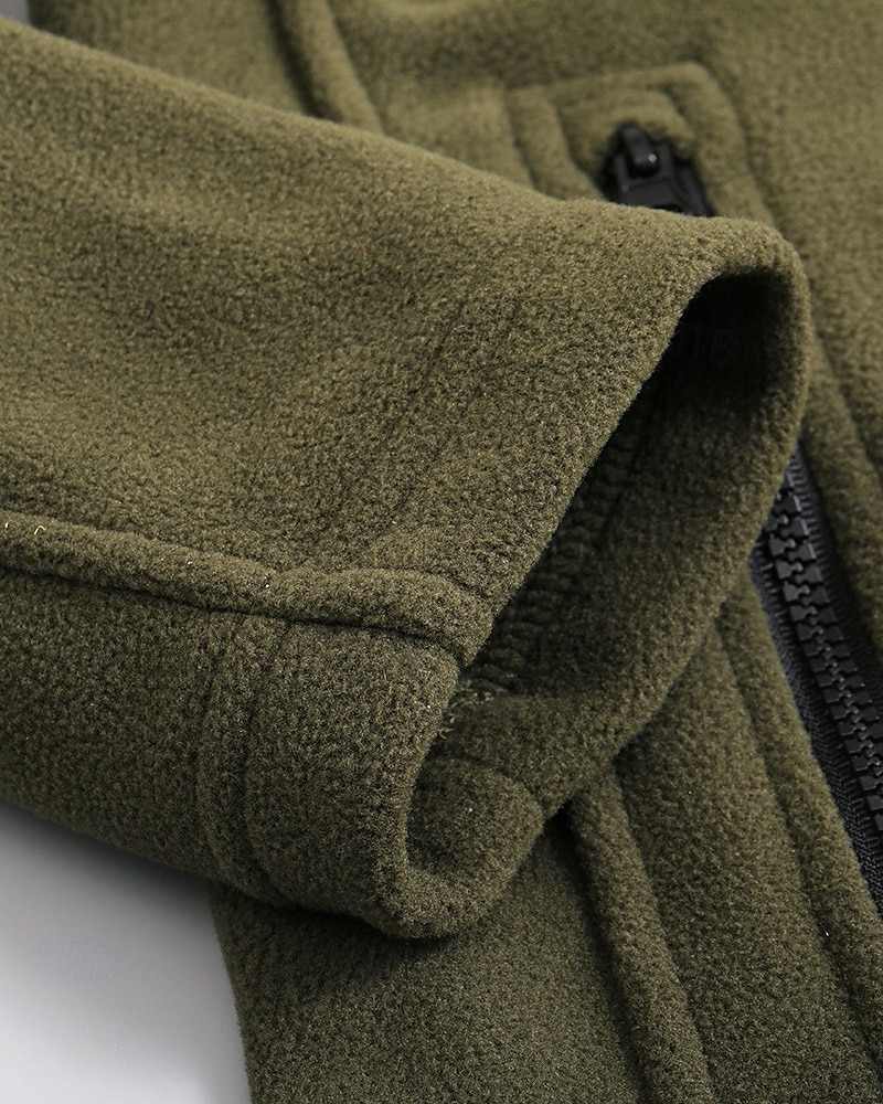 Herr Fleece-jacka Utomhus Termisk Varm Vandringskläder Vandringskläder Vinter Höst Överdelar Camping / vandring / grottforskning Löpning Svart Armégrön Grå 2025 - $27.99 –P10
