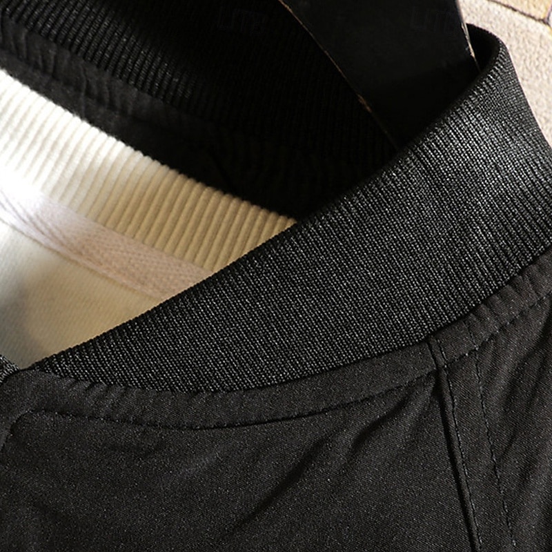 Herren Leichte Jacke Freizeitjacke Urlaub Täglich Atmungsaktiv Tasche Frühling Herbst Farbblock Mode Klassisch Stehkragen Regulär Aprikose Schwarz Gelb Grün Armeegrün Jacken 2025 - $35.99 –P7