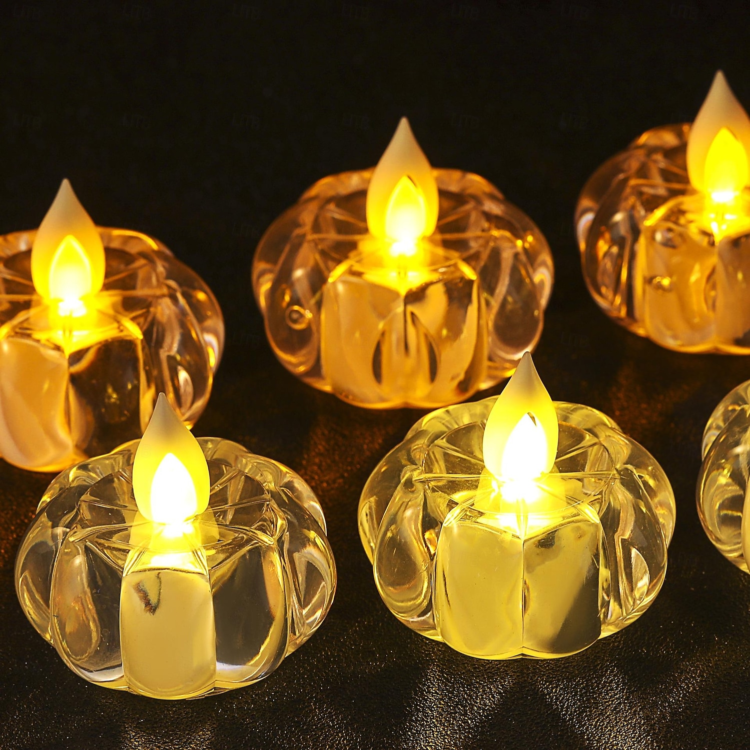 12 kpl 5,5 cm halloween-led-elektroninen kurpitsakynttilänvalo sisä-ravintolan juhlava tunnelmavalo lämmin valo 2025 - $20.99 –P1