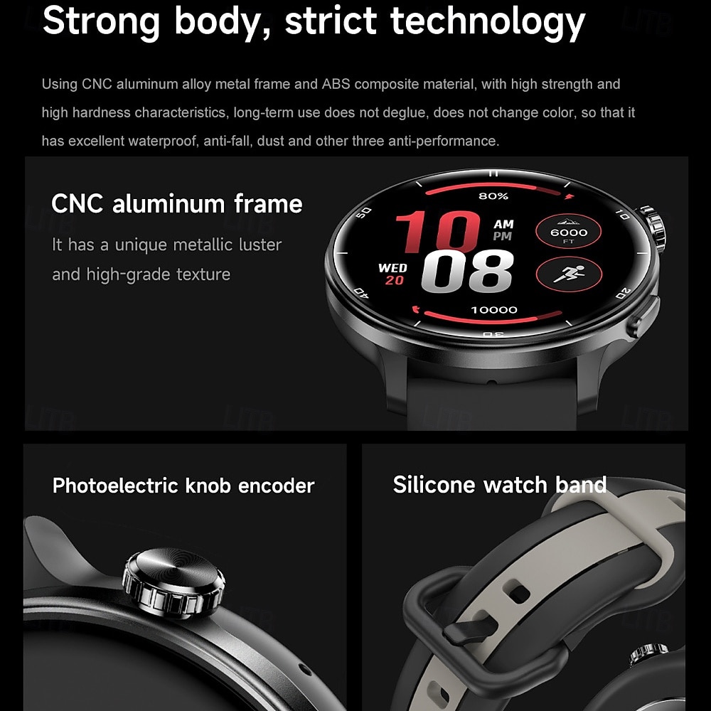 S666R Montre intelligente 1.43 pouce Smartwatch Montre Connectée Bluetooth Podomètre Rappel d'appel Moniteur d'Activité Compatible avec Android iOS Hommes GPS Longue Veille Étanche IP68 Boîtier de de 2025 ? $68.99 –P4