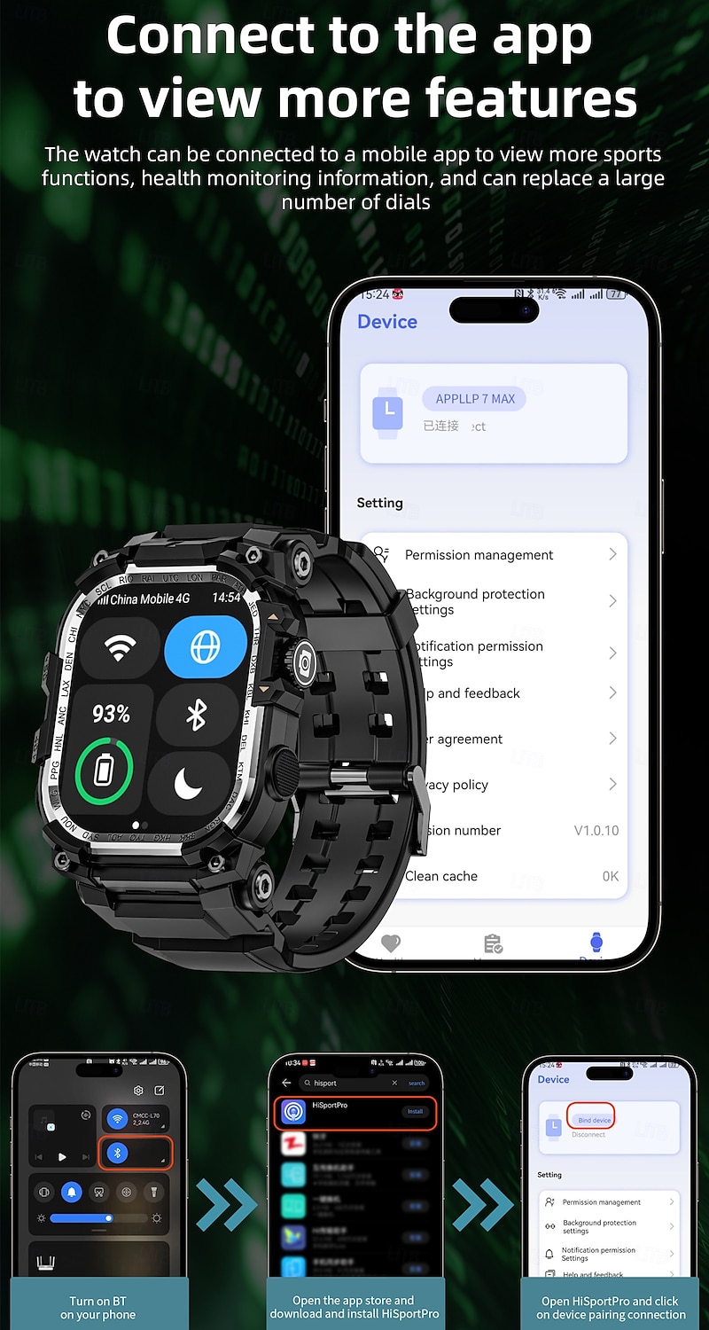 2025年 LOKMAT APPLLP 7 MAX スマートウォッチ 2.06 インチ スマートウォッチ電話 4G LTE 3G ブルートゥース 歩数計 着信通知 アクティビティトラッカー と互換性があります Android iOS 女性 男性 GPS ハンドフリーコール メディアコントロール IPX-5 60mmウォッチケース  コレクション – $144.99 –P16