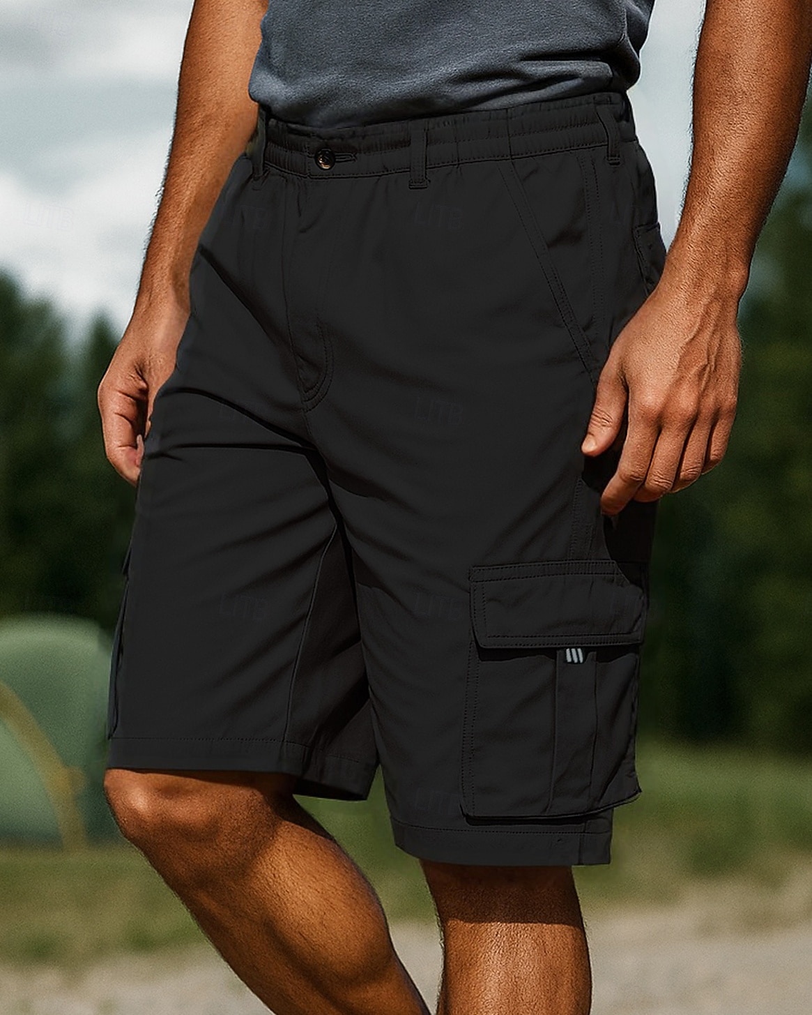 Hombre Pantalones cortos de carga Pantalones cortos de senderismo Verano Al aire libre Ajuste regular Secado rápido Ligero Transpirable Bermudas Cintura elástica Negro Verde Ejército Tenis Golf 2026 - $19.99 –P4