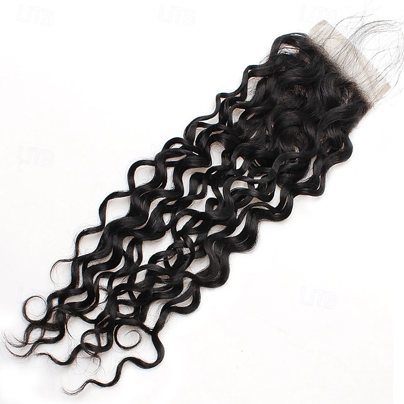 Water Wave Human Hair Weave Extension 3 Bundles With Closure 4x4 Lace Closure hair 10-28 inch Black Women 2026 - $239.39 –P6