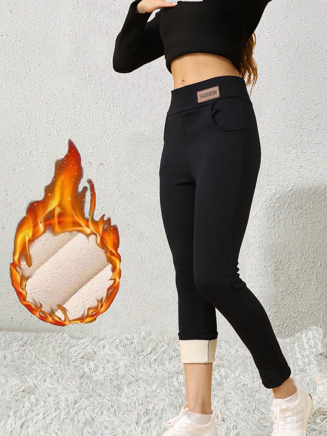Women's EU / US Size Tights Elegant Athleisure Full Length High Rise Solid Colored Knitted Basic Comfy Soft Comfortable Micro-elastic Sports & Outdoor Casual Daily Dark Navy Winter Slim 2025 - $13.99 –P4