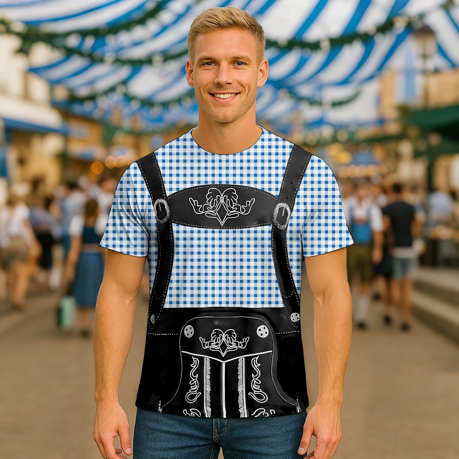 T-Shirt Lederhosen T-Shirt Match Bayerisch München Deutsch alpin T-Shirt Ärmel Grafik für Herren Erwachsene 3D-Druck  für Karneval Oktoberfestbier Party Alltagstauglich 2026 - $17.49 –P2