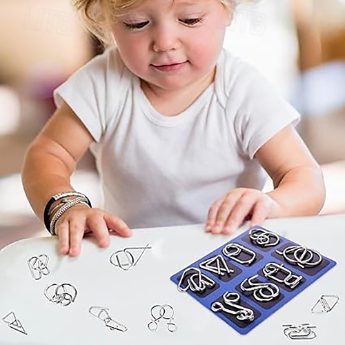 Metal Wire Puzzle Set of 24 with Pouch,Brain Teaser IQ Test Disentanglemen Iron Link Unlock Interlock Game Chinese Ring Magic Trick Toy for Party Favor Kids Adults Challenge 2026 - $13.99 –P2