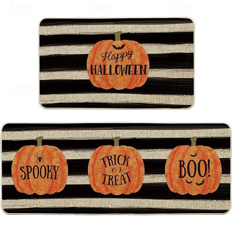 halloween &Thanksgiving sklisikker kjøkkenmatte - flekkbestandig krystallfløyelsteppe til badet &døråpning 2025 - $42.99 –P2