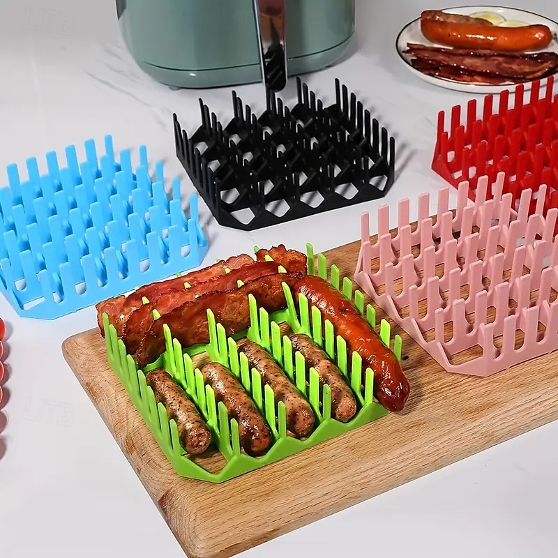 3pcs Reusable Silicone Air Fryer Liners Set Non-Stick Silicone Tray, Bacon Rack & 9-Cavity Mold for Eggs and Cupcakes Multi-Use Air Fryer Accessories 2025 - $20.99 –P12